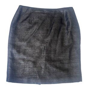 NEW! $228 Elie Tahari Size 8 Cindy Skirt WOVEN Stretch BAMBOO Skirt Black A Line
